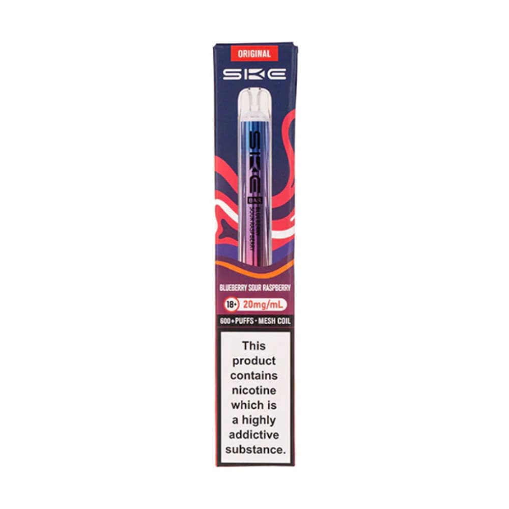  Blue Sour Raspberry Ske Crystal Original 600 Vape Kit Box of 10