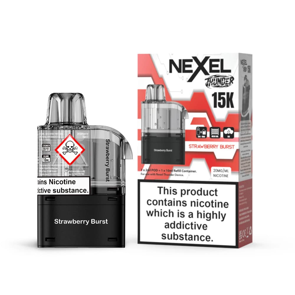  Strawberry Burst Nexel Thunder 15k Pods Pack of 10