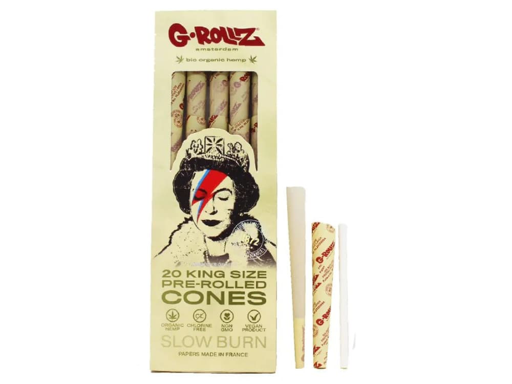  Silver G-Rollz Bio Organic Kingsize Prerolled Cones - (Pack of 20)