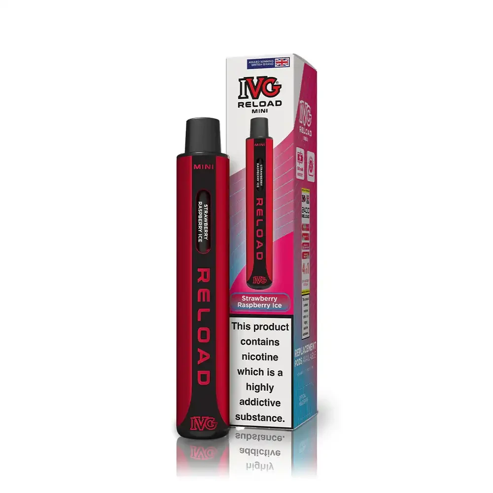  Strawberry Raspberry Ice IVG Reload Mini 600 Vape Kit Box of 10