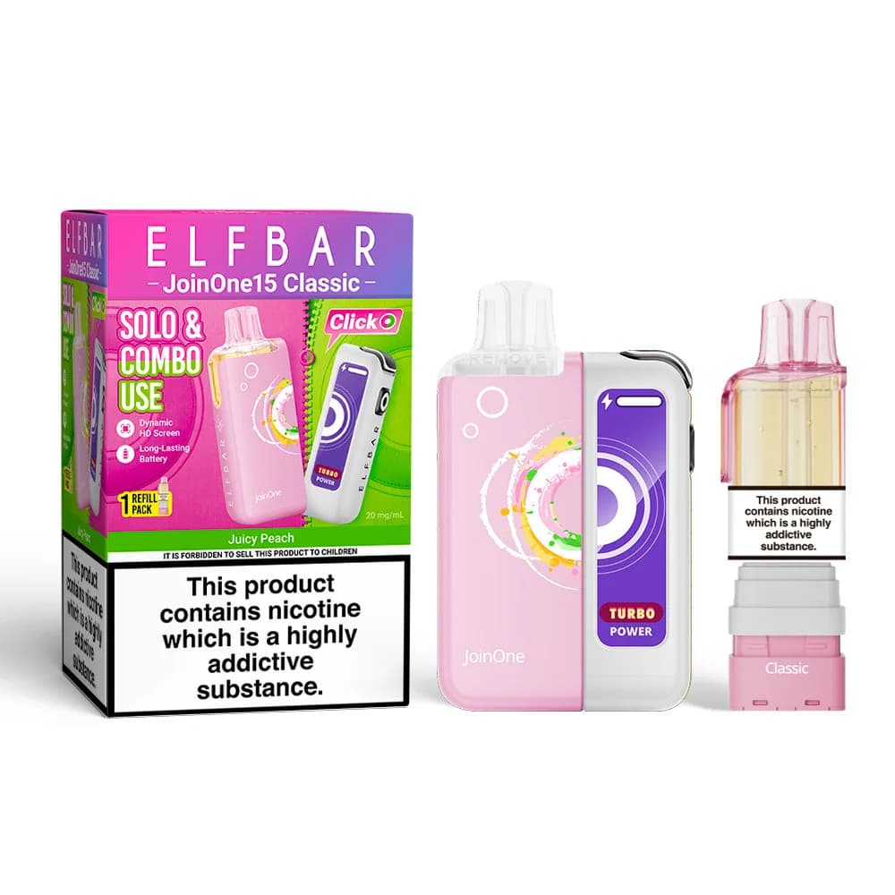  Juicy Peach Elf Bar JoinOne30 Classic Vape Kit Box of 5