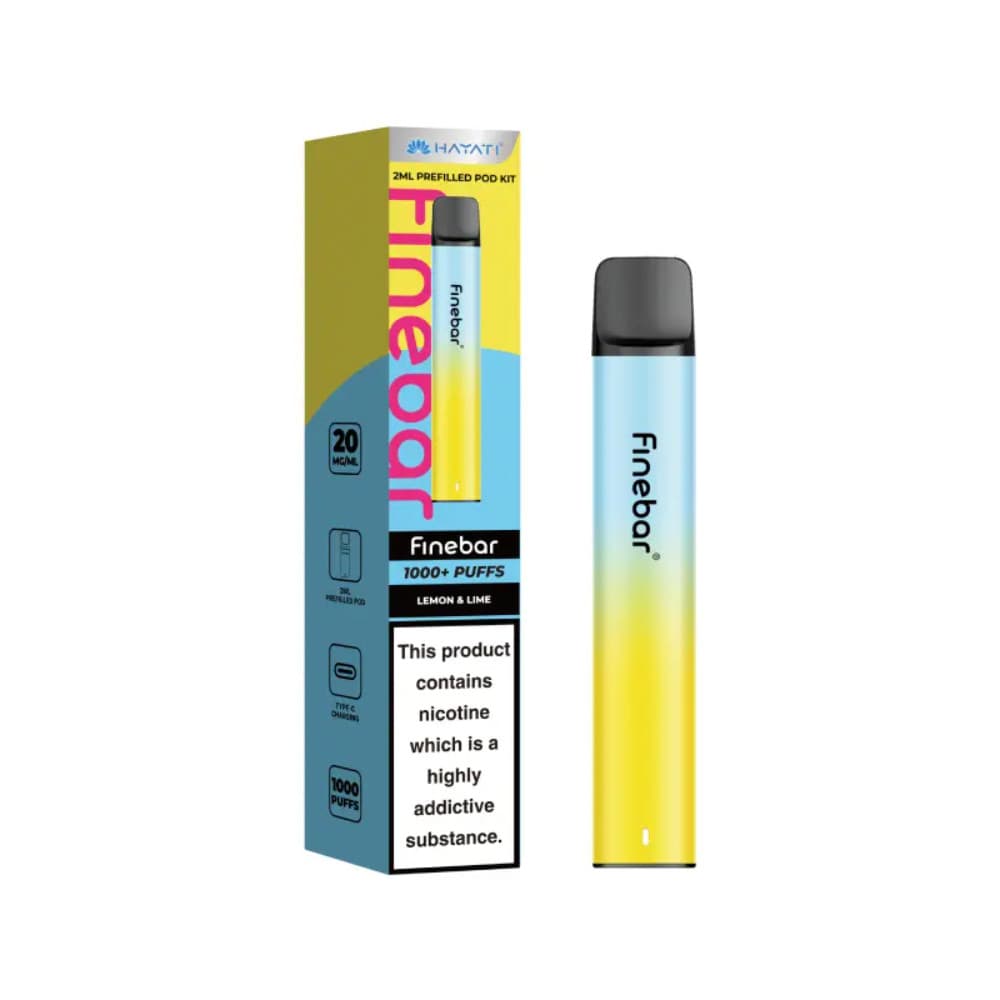  Lemon Lime Hayati Finebar Prefilled Vape Kit Box of 10