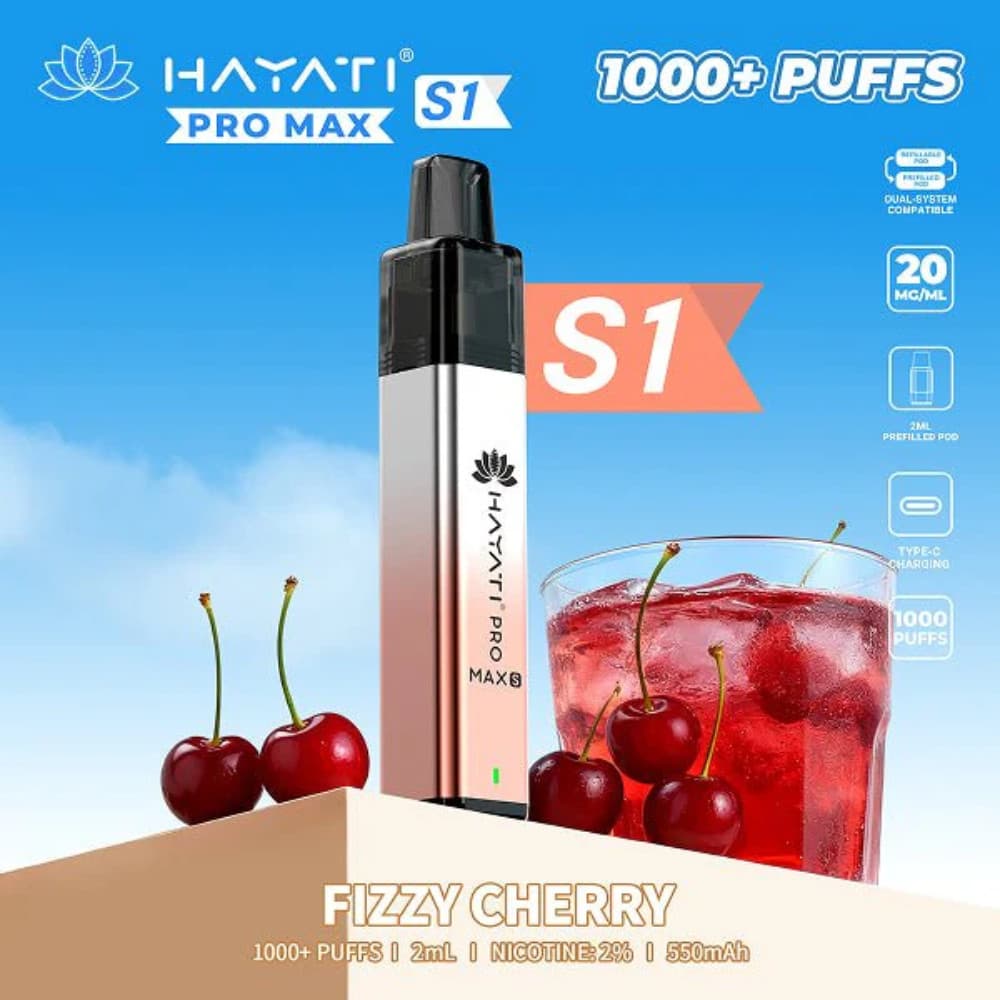  Fizzy Cherry Hayati Pro Max S1 Vape Kit Box of 10