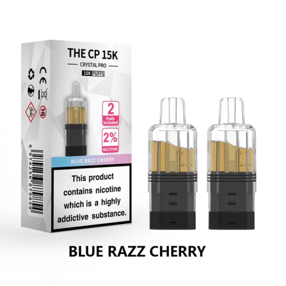 Blue Razz Cherry Crystal Pro CP 15k Prefilled Pods Pack of 5