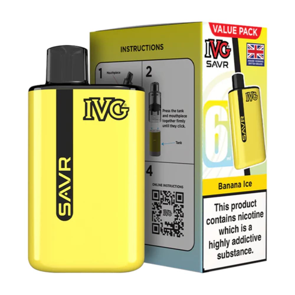  Banana Ice IVG Savr 3000 Vape Kit Box of 5