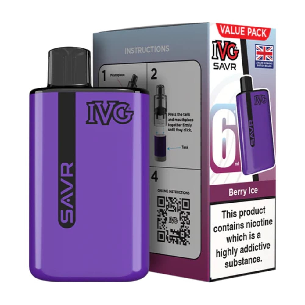  Berry Ice IVG Savr 3000 Vape Kit Box of 5