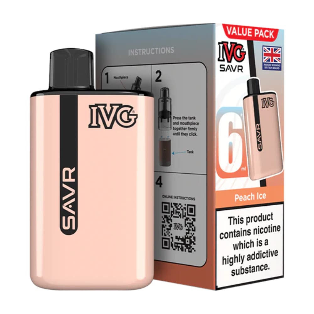  Peach Ice IVG Savr 3000 Vape Kit Box of 5