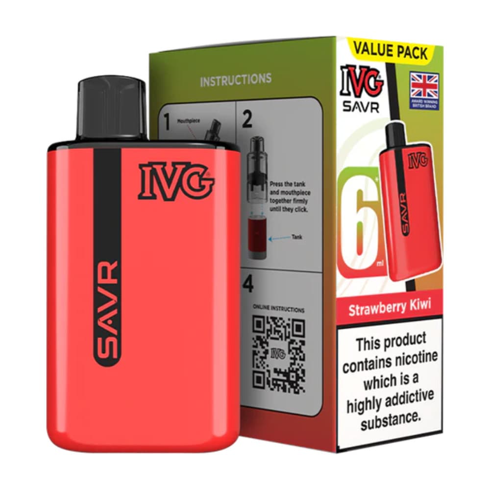  Strawberry Kiwi IVG Savr 3000 Vape Kit Box of 5