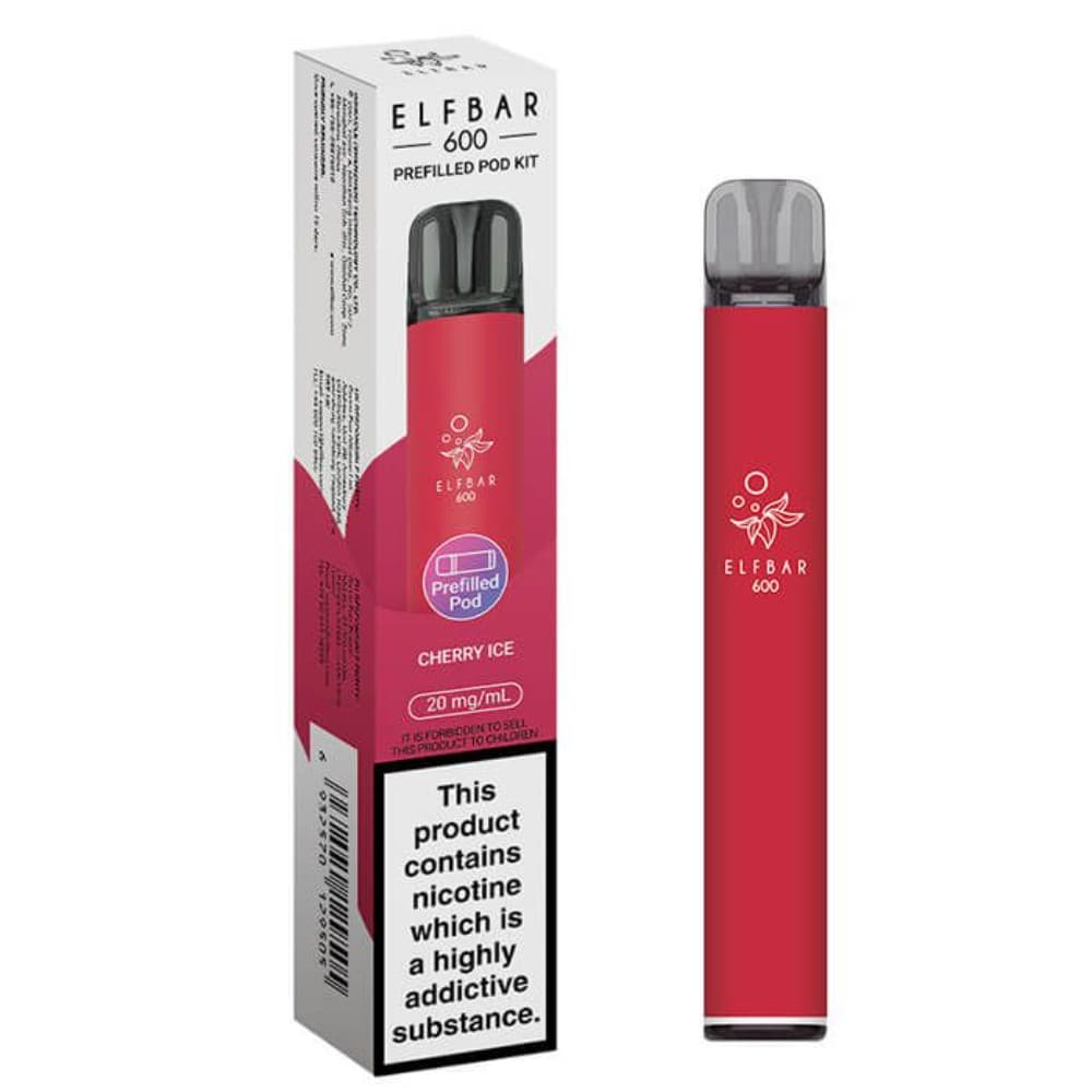  Cherry Ice Elf Bar 600 Prefilled Pod Kit Box of 10