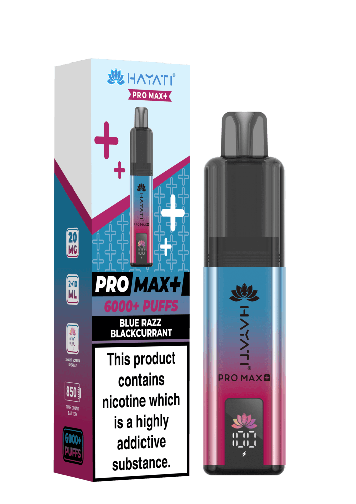  Blue Razz Blackcurrant Hayati Pro Max Plus 6000 Vape Kit Box of 5