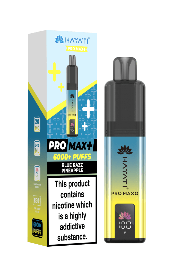  Blue Razz Pineapple Hayati Pro Max Plus 6000 Vape Kit Box of 5
