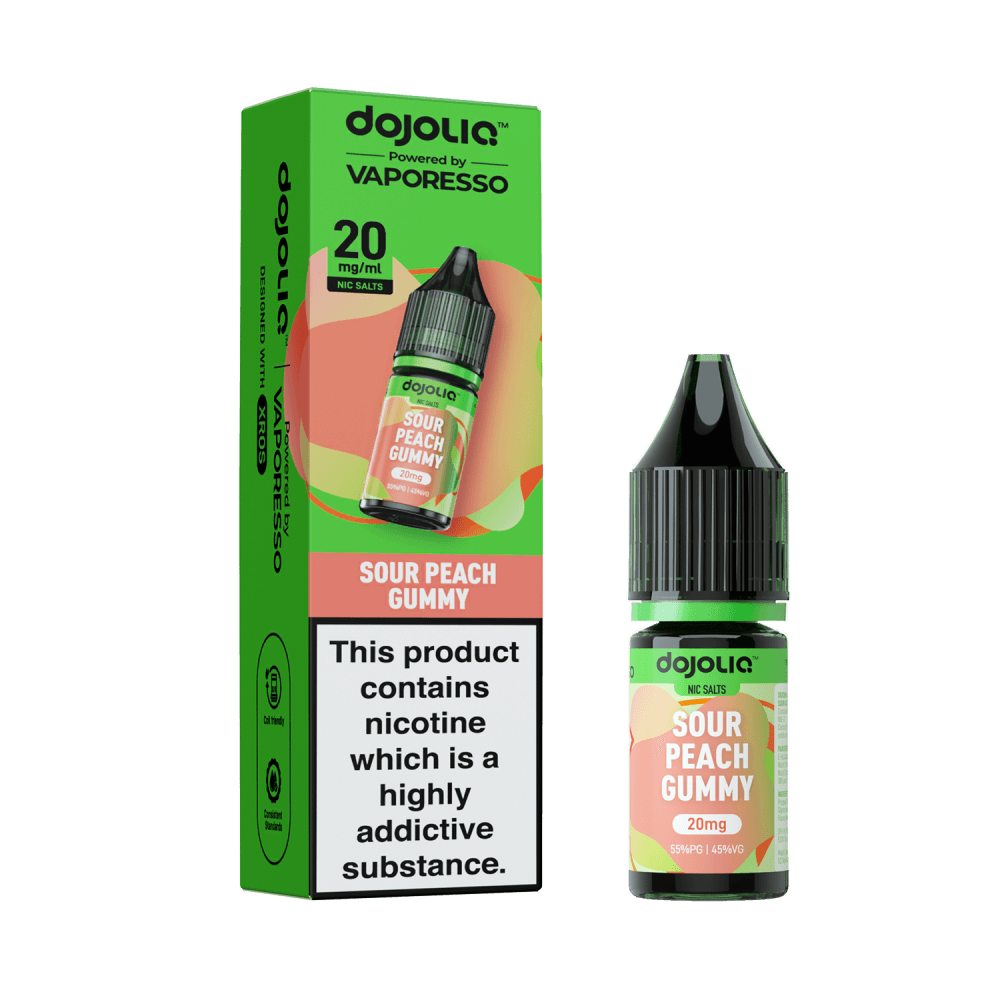  Sour Peach Gummy / 20mg Vaporesso Dojo Liq Nic Salt 10ml Box of 10