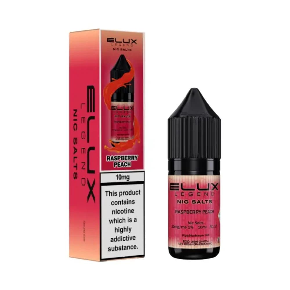  Raspberry Peach / 10mg Elux Legend Nic Salts E-Liquids 10ml Box of 10