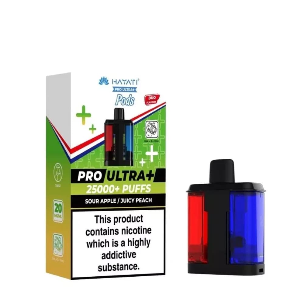  Sour Apple/Juicy Peach Hayati Pro Ultra Plus 25K Pods Pack of 5