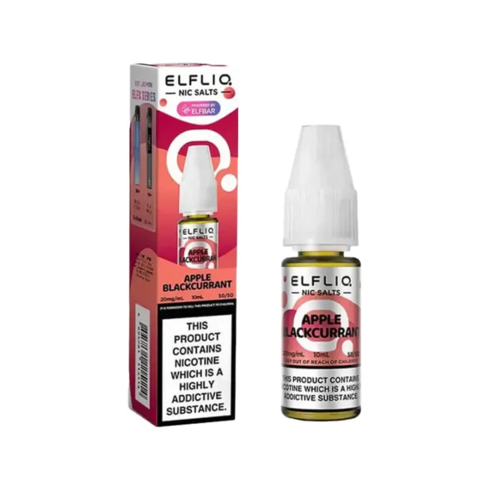  Apple Blackcurrant / 10mg Elf Bar Elfliq Nic Salt E-Liquids 10ml Box of 10
