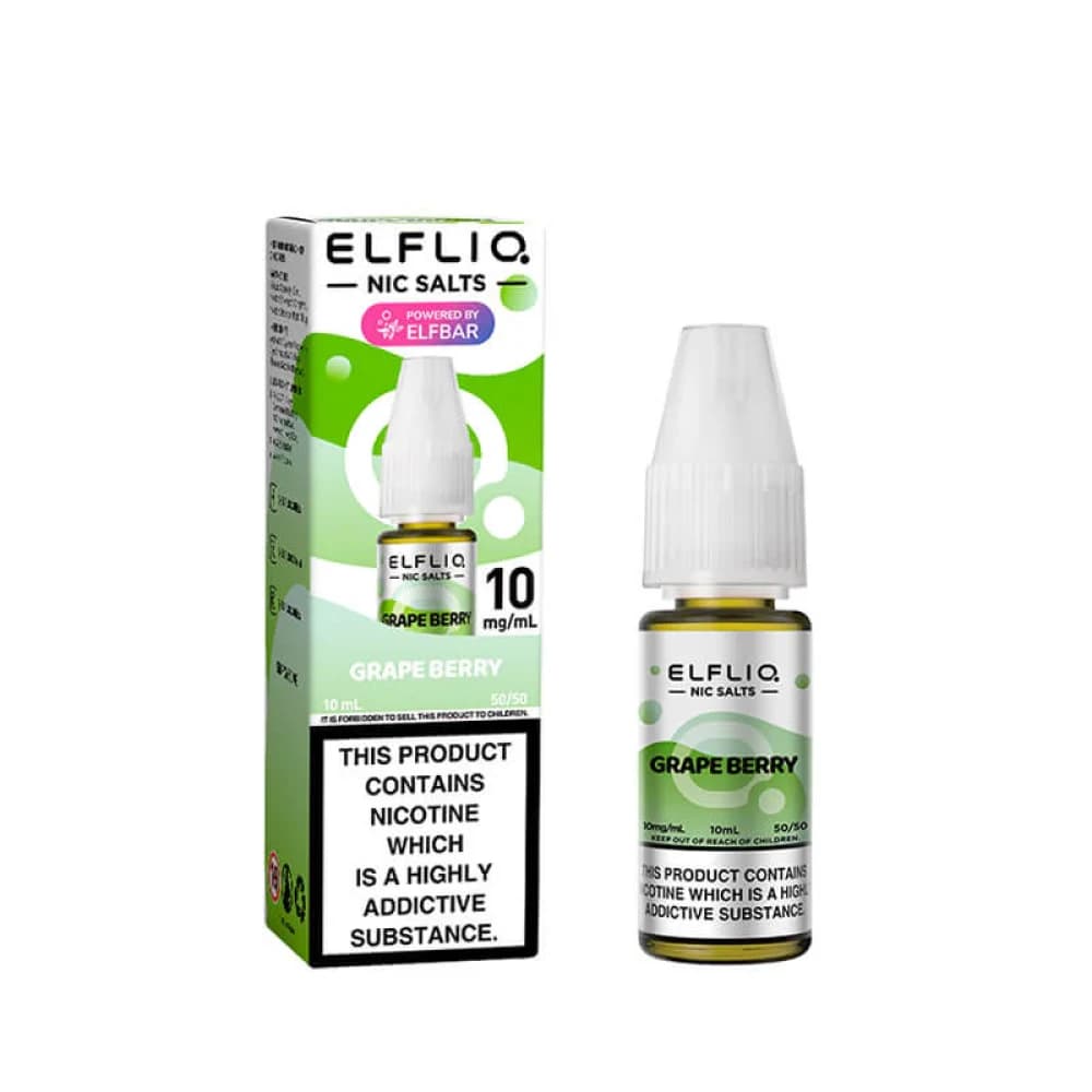  Grape Berry / 10mg Elf Bar Elfliq Nic Salt E-Liquids 10ml Box of 10