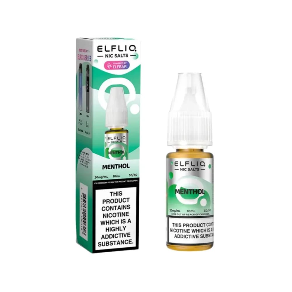  Menthol / 10mg Elf Bar Elfliq Nic Salt E-Liquids 10ml Box of 10