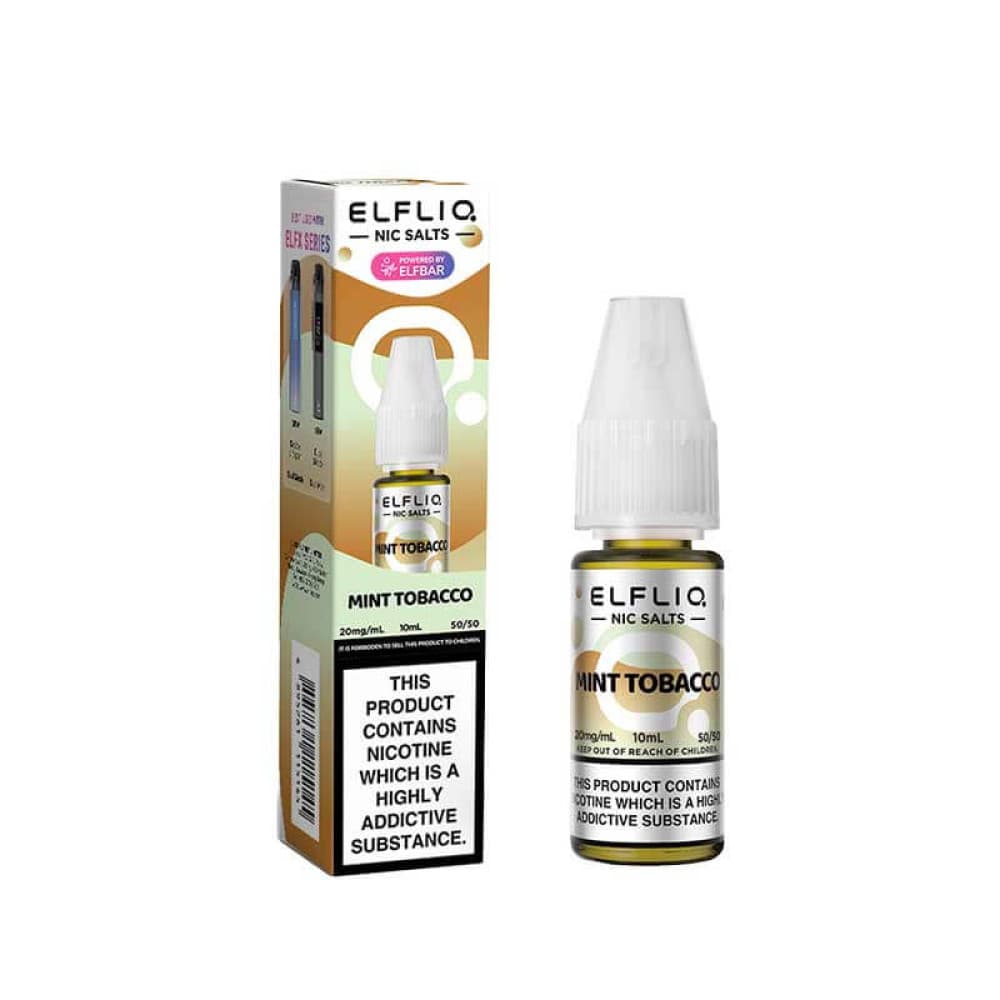  Mint Tobacco / 20mg Elf Bar Elfliq Nic Salt E-Liquids 10ml Box of 10