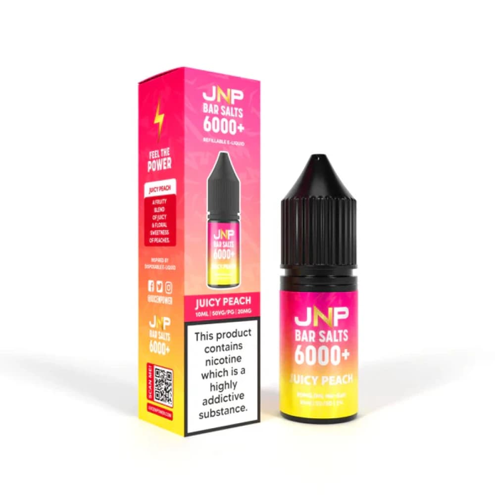  Juicy Peach / 10mg JNP Bar Nic Salts 6000 Box of 10