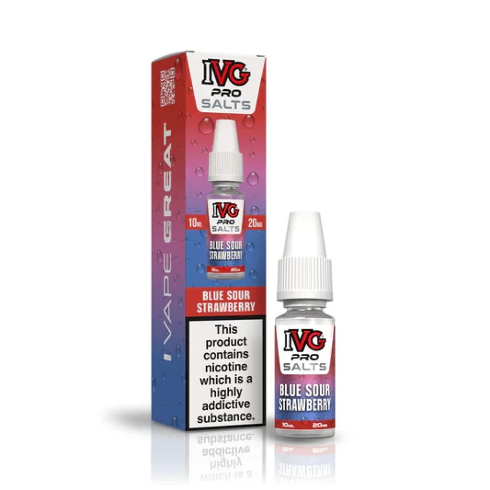  Blue Sour Strawberry / 10mg IVG Pro Salts Nic Salt 10ml E-Liquid Box of 10