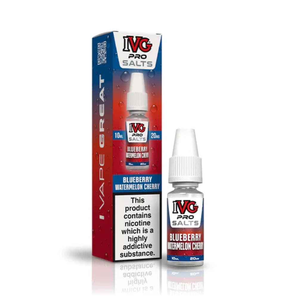  Blueberry Watermelon Cherry / 10mg IVG Pro Salts Nic Salt 10ml E-Liquid Box of 10